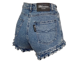 Blumarine High Waisted Micro Short / 2000s Denim shorts Blumarine Jeans met ruches Y2K
