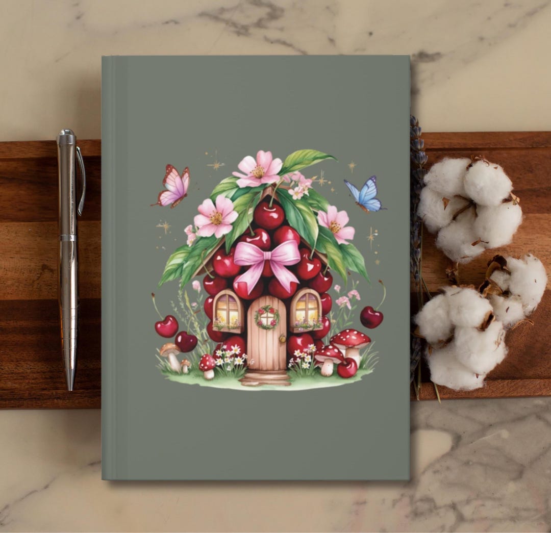Whimsical Cherry Cottage Journal, Fairy House Notebook, Cute Gift for ...