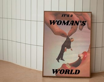 Woman's World Wall Art Print Poster Feminism Poster Aesthetic Wall Decor Trendy Apartment Poster Digital Download