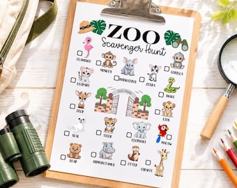 Zoo Scavenger Hunt: Jungle Adventure Activity Sheet (Digital Download)