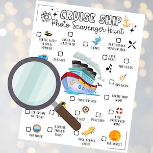 cruise ship scavenger hunt printable, cruise ship activity for kids, print at home scavenger hunt