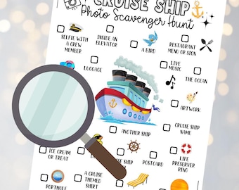 Cruise Ship Photo Scavenger Hunt for Kids (Digital Download)