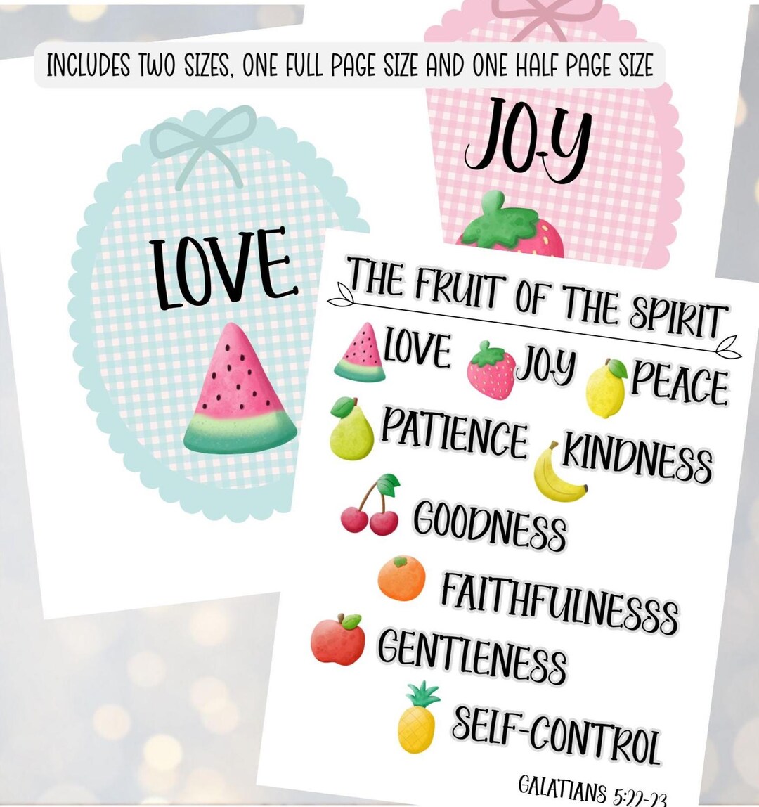 Fruit of the Spirit Bible Verse Art Print Digital Download Printable ...