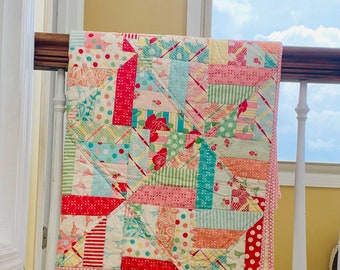 Sweet Patchwork Baby Quilt ~ Free US Shipping