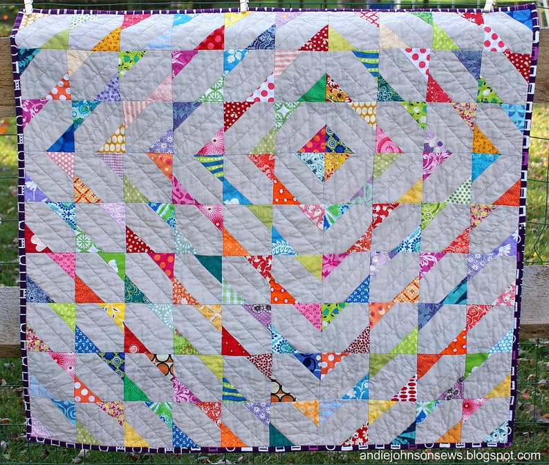 Quilt Pattern Modern Scrappy Baby Quilt Etsy