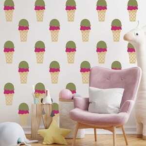 Ice Cream Wall Decal - Dessert Wall Decal, Bakery Wall Decal, Sweet Shop Wall Decal, Nursery Wall Decal, Summer Decor, Food Wall Decal