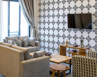 Modern Geometric Removable Wall Decal - Mid Century Accent Decor