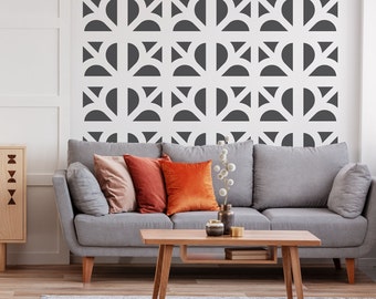 Mid Century Breeze Block Wall Decals - Geometric Wall Art