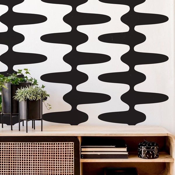 Mid Century Decals, Mid Century Decor, Geometric Wall Decal, Mid Century Modern Art, Retro Wall Decal, Geometric Wall Decor