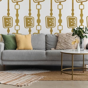 Mid Century Wall Decal - Retro Modern Decor, Stylish Wall Art, Geometric Pattern, Atomic Starburst Decals, Mod Living Room Decal