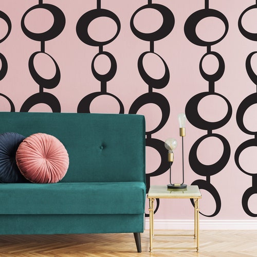 Retro Wall Decal Mid Century Modern Wall Decor Modern Etsy