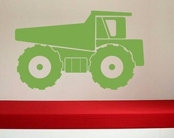 Modern Dump Truck Wall Decal, Decor for Kids, Nursery Decals, Children's Room Decor, Boys Wall Art, Construction Wall Decals