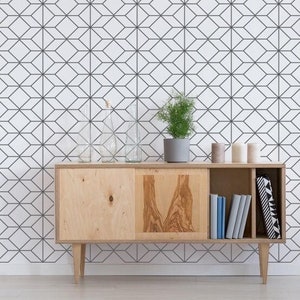 Mid Century Modern Wall Decal, Geometric Decals, Hexagon Pattern, Geometric Wall Art, Modern Wall Decor, Mid Century Wall Art