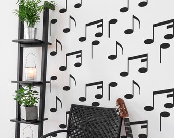 Music Notes Wall Decal, Decor for Music Studio, Removable Modern Nursery Decor, Dorm Room Decor, Musician Wall Decal