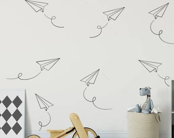 Paper Plane Wall Decal, Paper Airplane Decal, Nursery Wall Decal, Childrens Wall Decals, Apartment Decor, Party Wall Decor