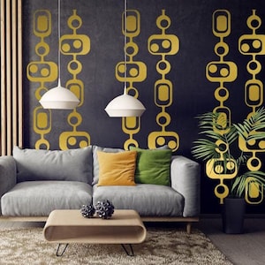 Mid Century Modern Decor, Modern Wall Decals, Mid Century Modern Wall Art, Retro Wall Decal, Geometric Wall Decals, Mid Century Decals