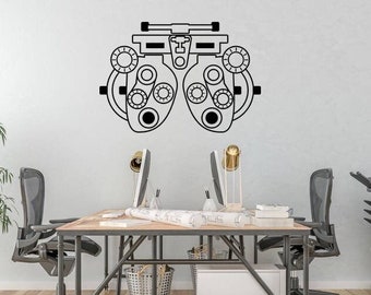 Vinilo decorativo de foróptero para la oficina del oftalmólogo (41 x 28)