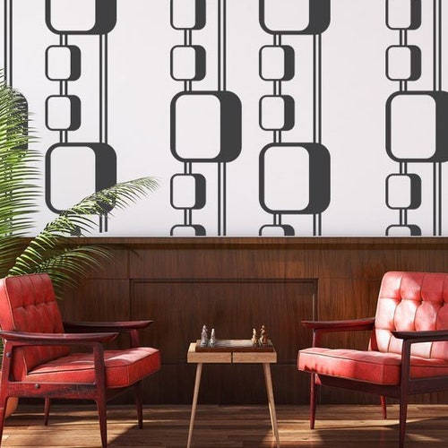 Mid Century Decals Geometric Wall Art Removable Wall Decals Etsy