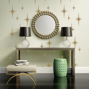 Retro Starburst Wall Decals, Atomic Star Decal, Geometric Decor, Mid Century Mid Mod Wall Decor, Modern Nursery Decor, Starburst Shape