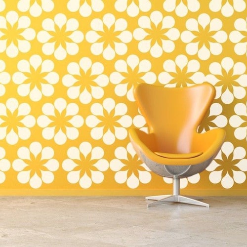 Retro Wall Decal Mid Century Modern Wall Decor Modern Etsy