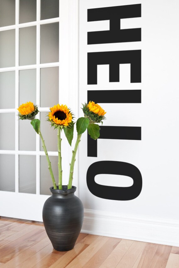 Hello Wall Decal Hello Decal Hello Wall Decor Dorm Decor Etsy