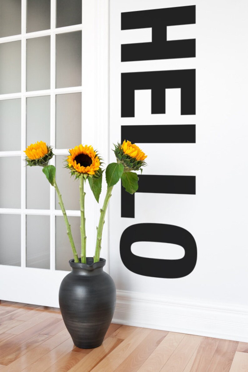 Hello Wall Decal Hello Decal Hello Wall Decor Dorm Decor Etsy