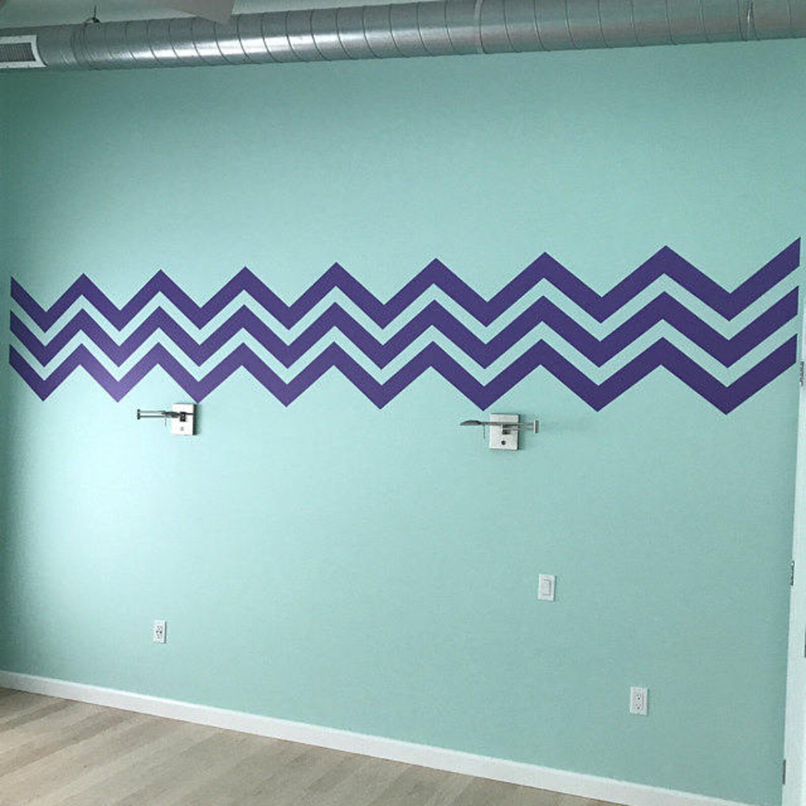 Chevron Wall Decal Mid Century Decals Geometric Wall Decal Etsy