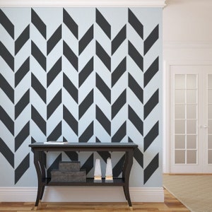 Herringbone Pattern Wall Decal, Modern Geometric Vinyl Decal for Home Decor, Stylish Mid Century Decals, Timeless Wall Decal Pattern