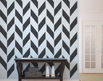 Herringbone Pattern Wall Decal, Modern Geometric Vinyl Decal for Home Decor, Stylish Mid Century Decals, Timeless Wall Decal Pattern