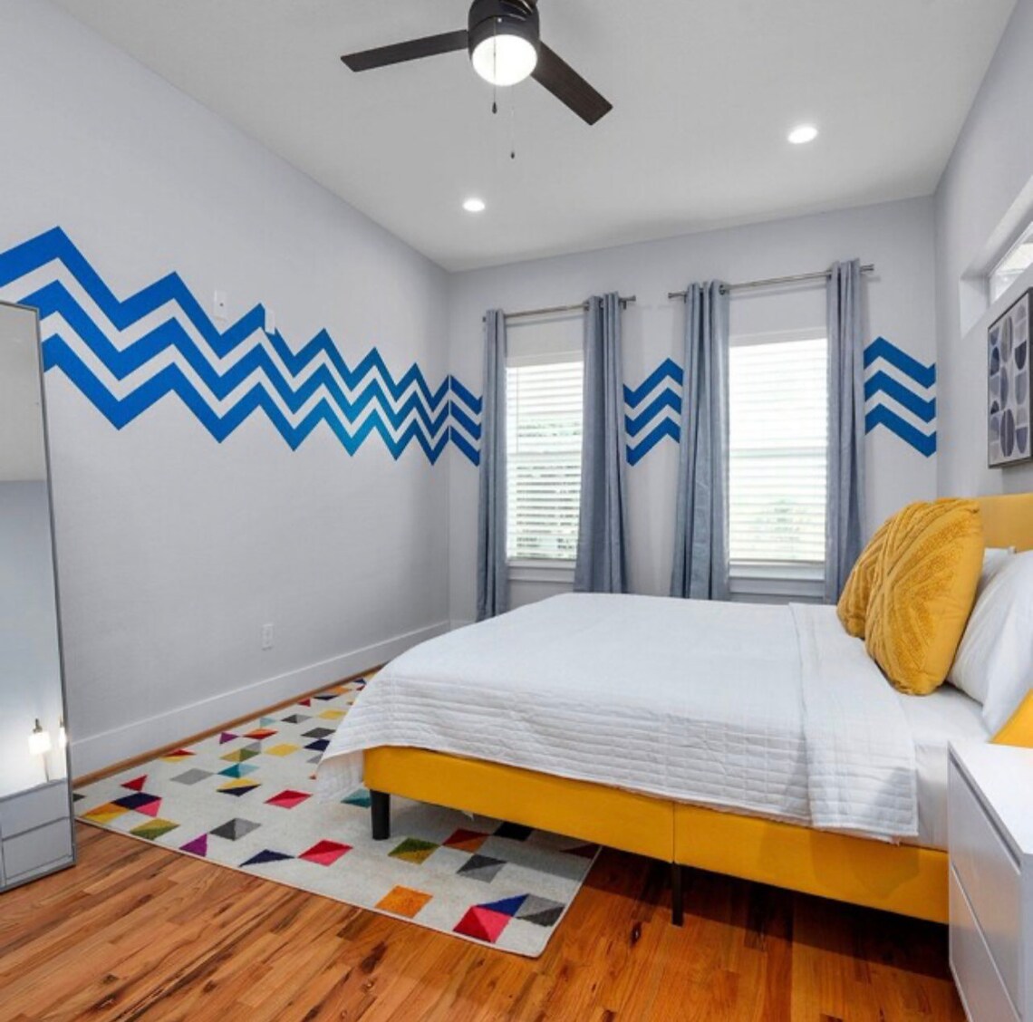 Chevron Wall Decal Mid Century Decals Geometric Wall Decal Etsy