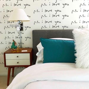Love Wall Decal, PS I Love You Decals, As Seen In HGTV Magazine, Wedding Decor, Valentines Day Decor, Modern Nursery Removable Wall Decal