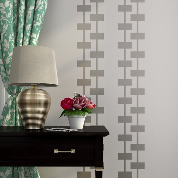 Geometric Wall Decal Retro Wall Decal Retro Wall Decor Mid Etsy