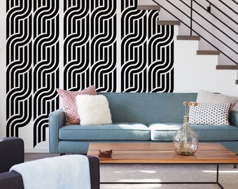 Geometric Wall Decal, Abstract Pattern Decals, Unique Modern Wall Decor, Line Wall Art, Removable Wall Decor for Home or Office