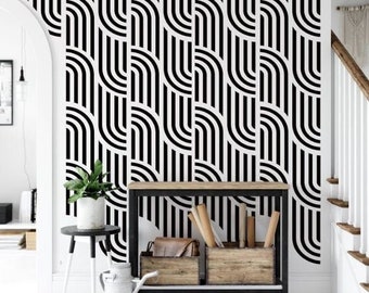 Geometric Line Wall Decals – Modern Retro Decor