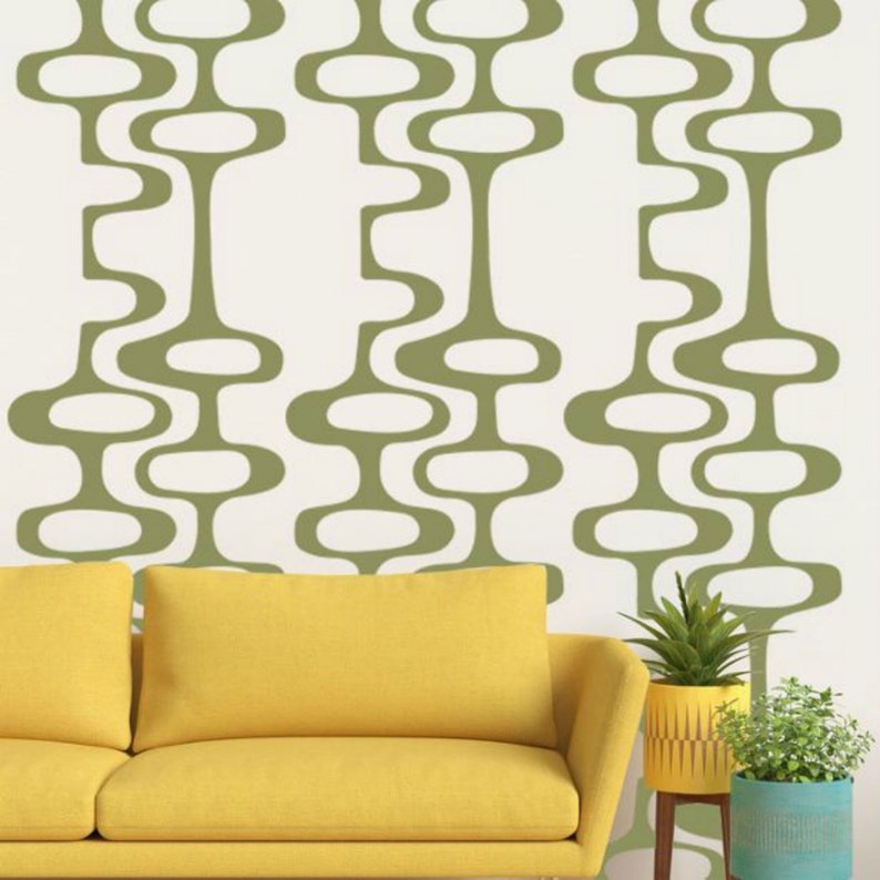 Mid Century Decals Mid Century Modern Decor Circle Chain Etsy Australia