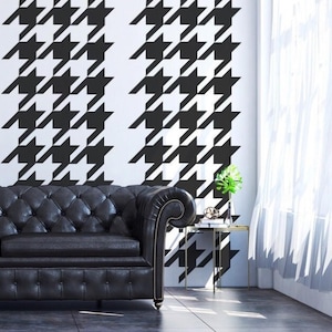 Houndstooth Wall Decals – Retro Mid Century Modern Decor