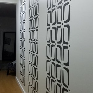 Mid Century Wall Decals, Geometric Pattern, Retro Wall Art, Modern Wall Decal, Removable Vinyl Wall Decal, Mid Mod Interiors Dark Grey