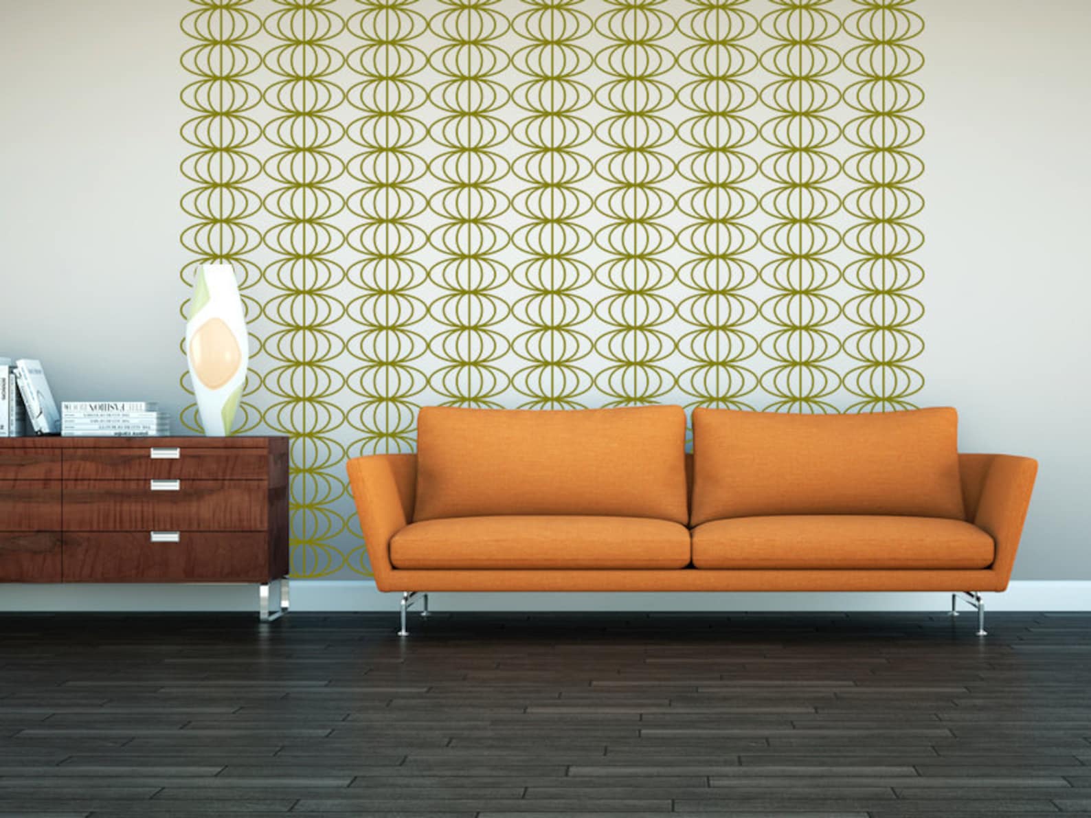 Mid Century Modern Decor Retro Wall Decal Geometric Wall Etsy