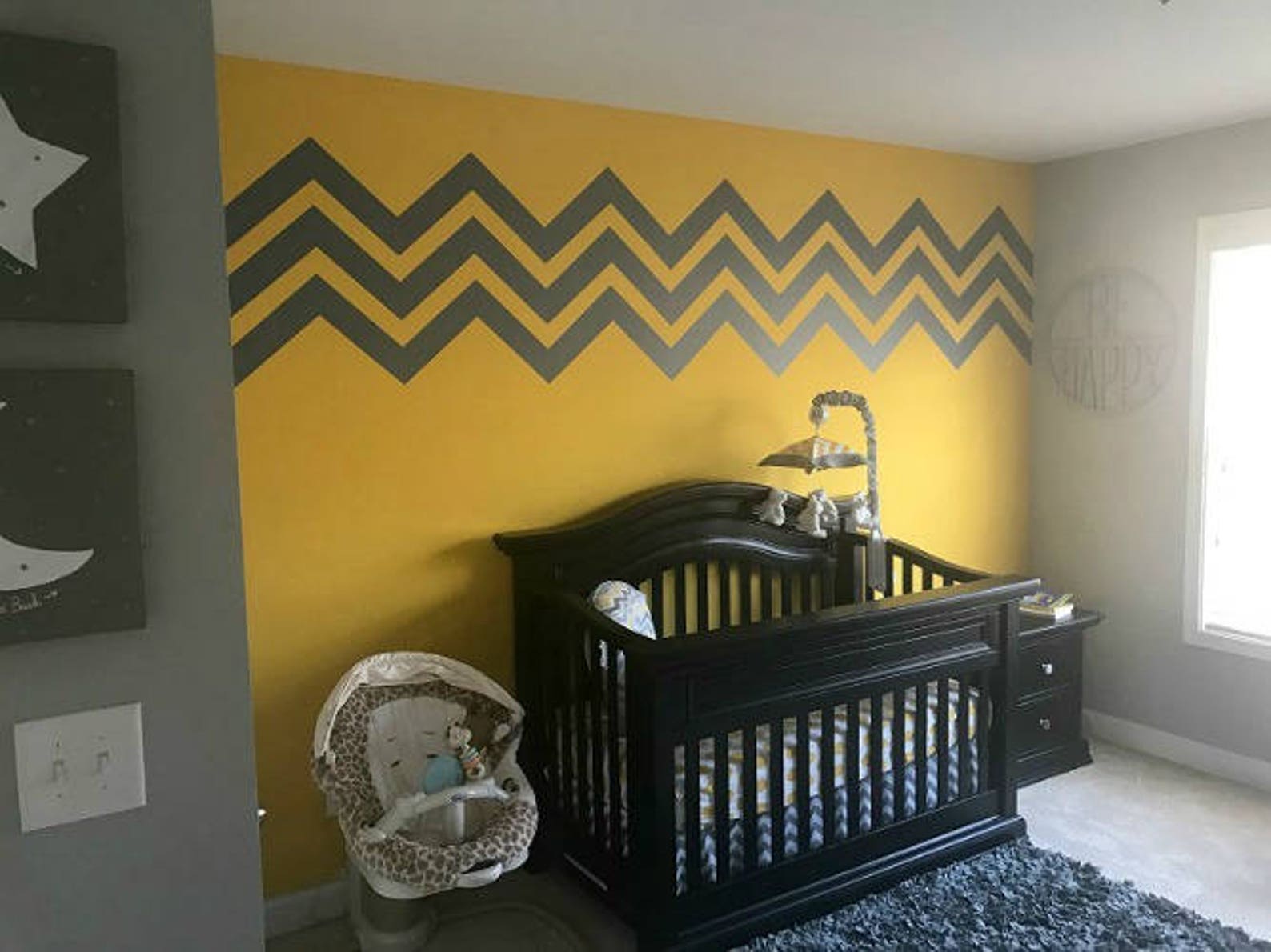 Chevron Wall Decal Mid Century Decals Geometric Wall Decal Etsy