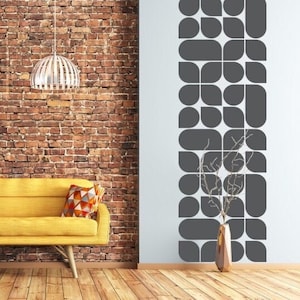 Retro Wall Decal, Mid Century Modern Wall Decor, Geometric Decals, Modern Nursery Decor, Retro Wall Pattern, Removable Wall Decor