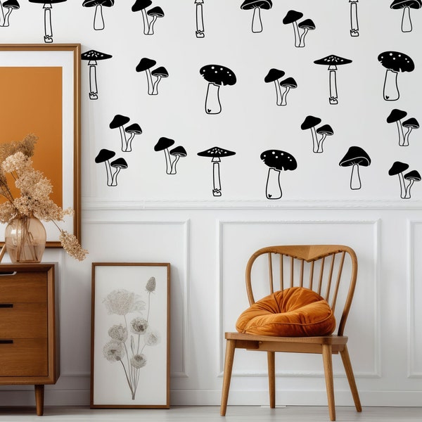 Mushroom Wall Decals Etsy