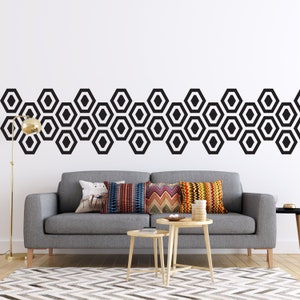 Hexagon Wall Decal, Geometric Wall Decal, Honeycomb Wall Decal, Modern Nursery Decor, Southwestern Decor, Navajo Wall Decor, Dorm Wall Decor