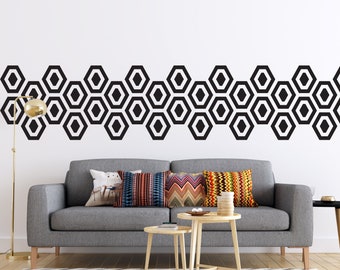 Hexagon Wall Decal, Geometric Wall Decal, Honeycomb Wall Decal, Modern Nursery Decor, Southwestern Decor, Navajo Wall Decor, Dorm Wall Decor