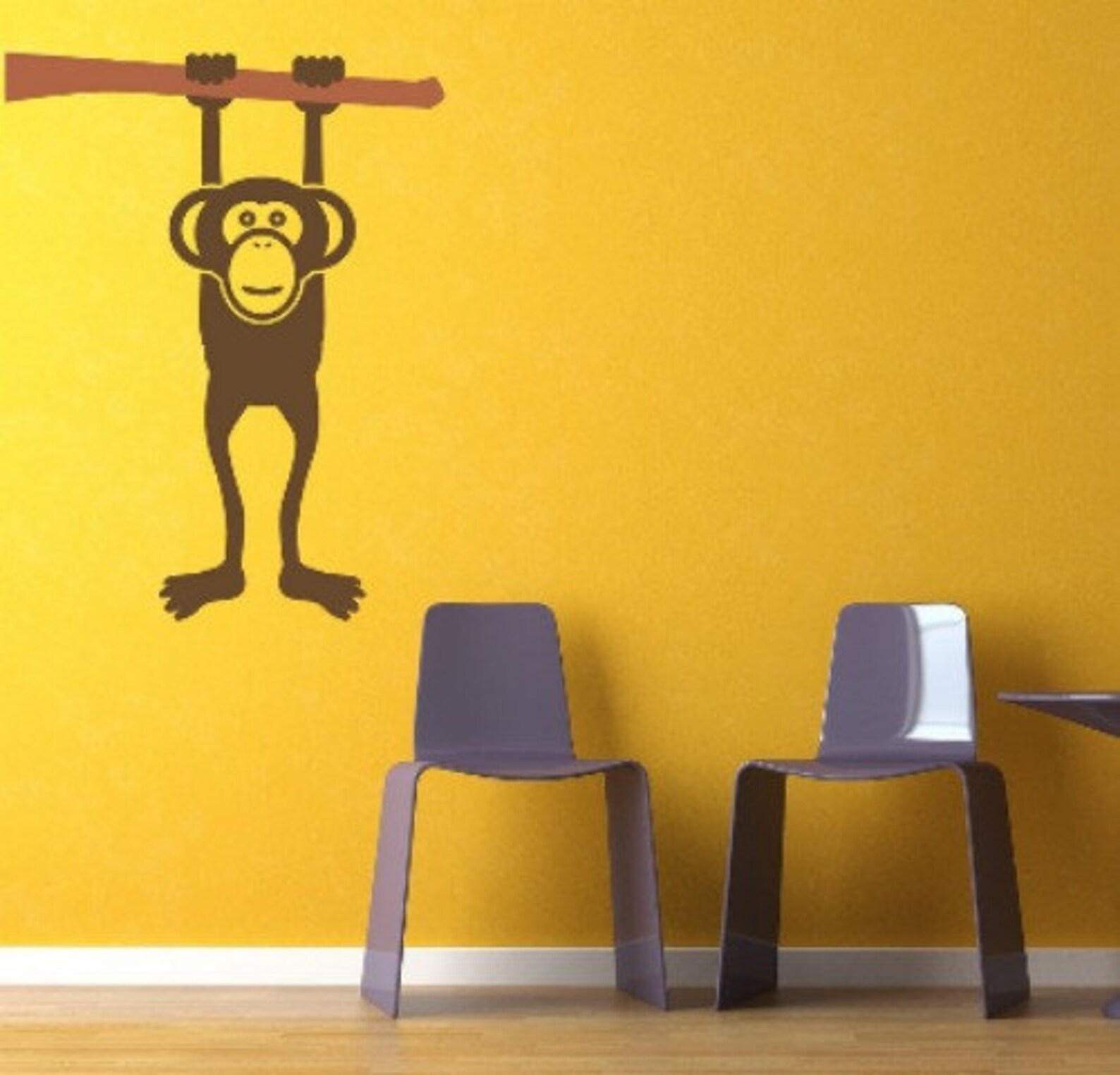 Monkey Wall Decal Animal Nursery Wall Decor Modern Nursery Etsy