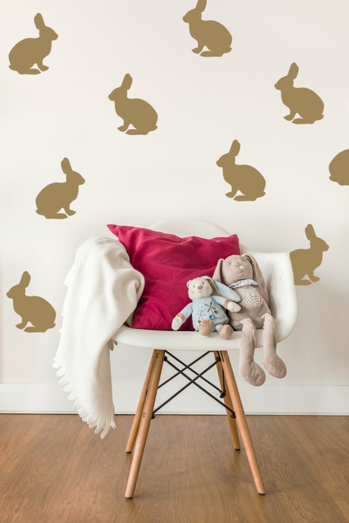 Bunny Wall Decal Rabbit Wall Decal Bunny Wall Art Nursery Etsy