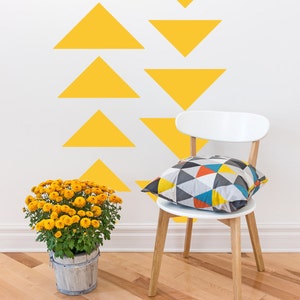 Triangle Wall Decal, Geometric Wall Decal, Nursery Wall Decals, Dorm Room Decor, Modern Wall Decor, Apartment Wall Decor, Triangle Decals image 1