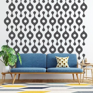 Mid Century Modern Wall Decal - Removable Vinyl Geometric Shapes, Retro Wall Art, MCM Home Decor, Custom Sizes