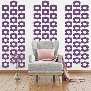 Flower Wall Decals - Living Room, Bedroom, Nursery Home Decor, Removable Floral Wall Decor, Mid Century Living Room Decals