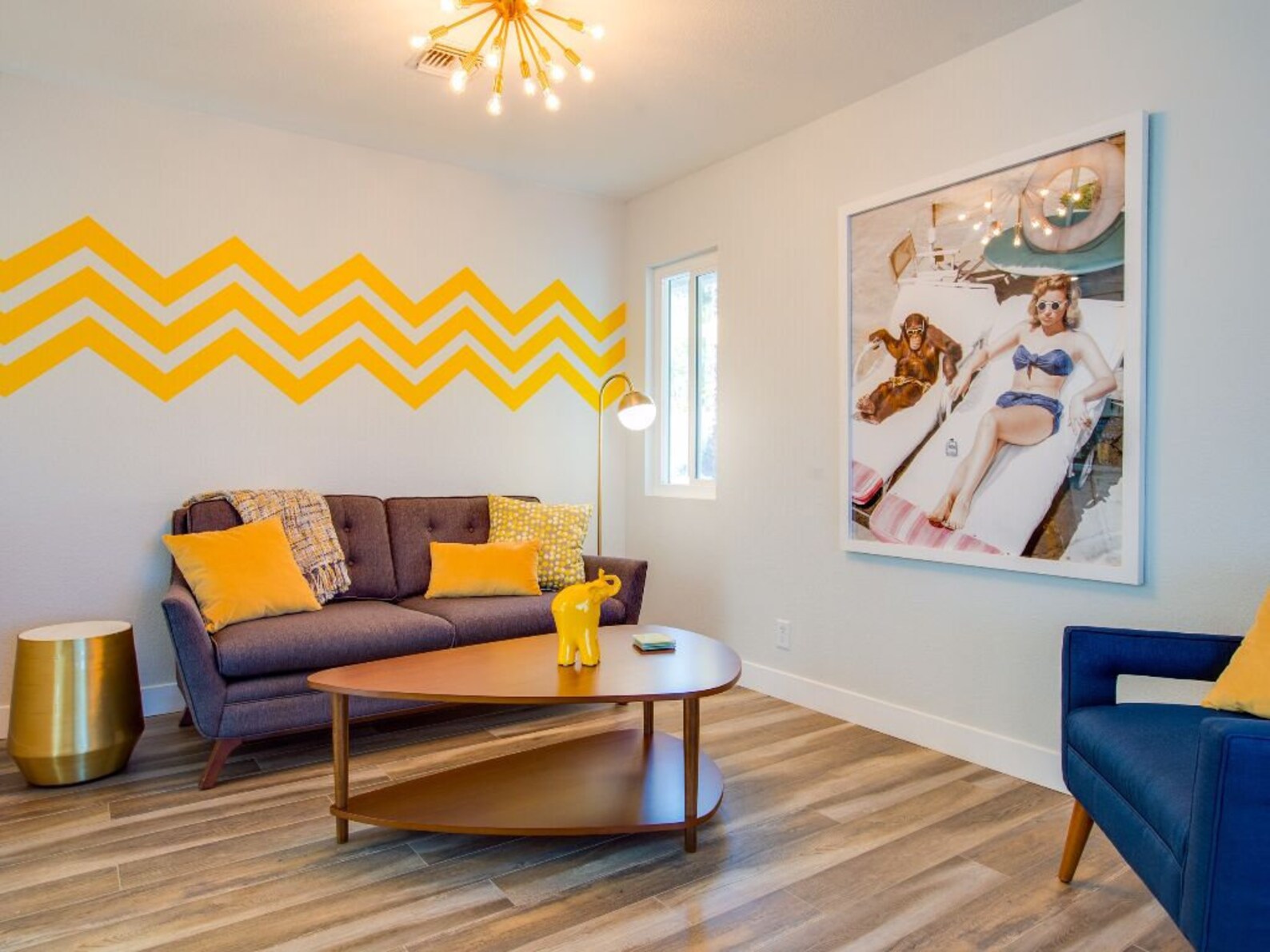 Chevron Wall Decal Mid Century Decals Geometric Wall Decal Etsy