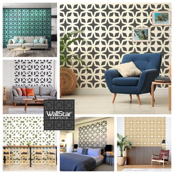 Mid Century Decals, Breeze Block, Mid Century Modern Bricks